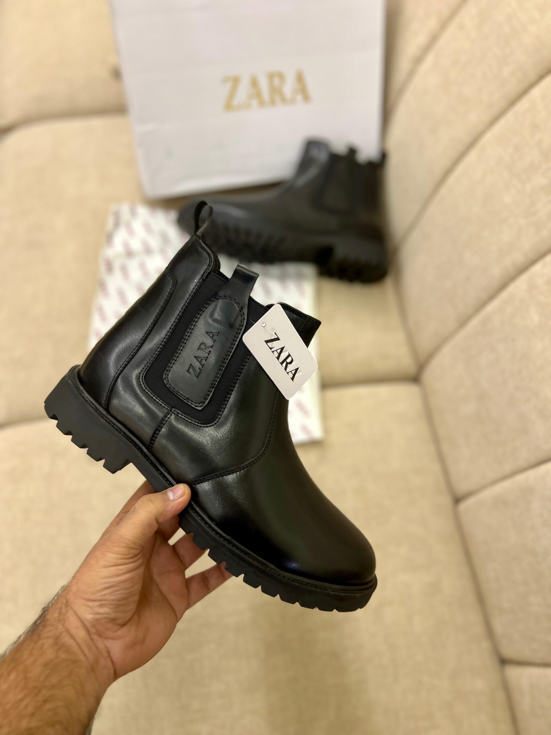 black zara chelsea boots men